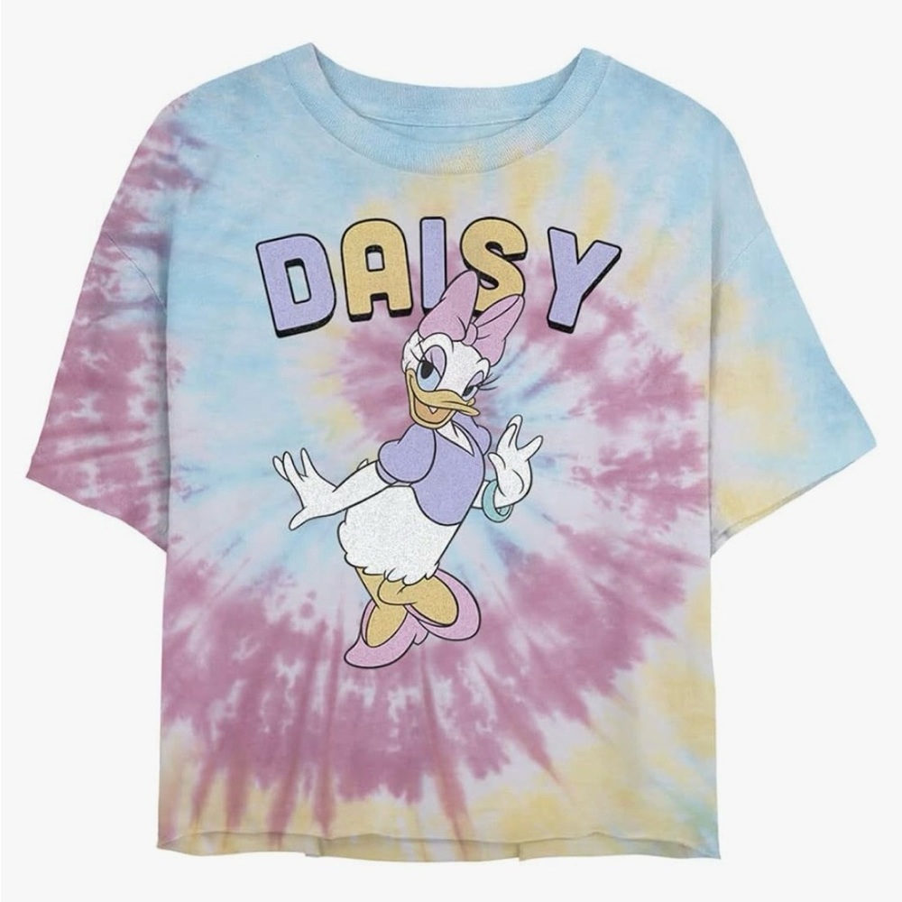 Women’s Daisy Duck Disney Tie-Dye Cropped Short Sleeve Tee